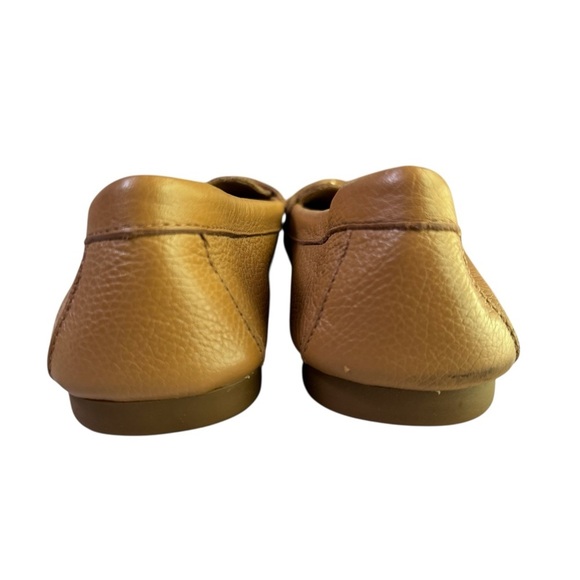 Coach Fredrica Tan Pebbled Leather Diving Mocs Flats Loafers Size 7.5 - Picture 5 of 14